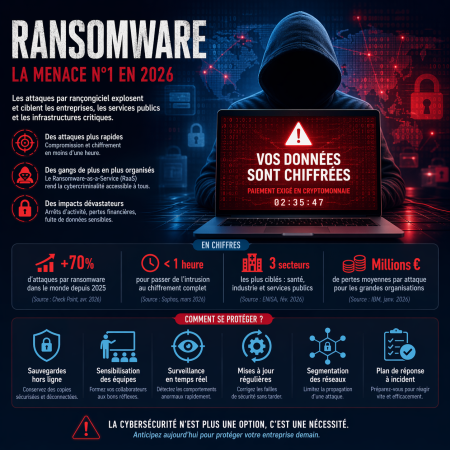 Ransomware 2026 : une vague d’attaques sans précédent frappe les infrastructures européennes