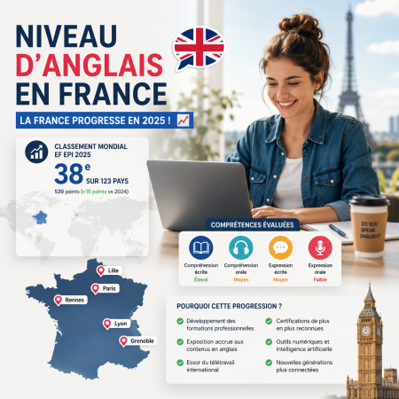 Niveau d’anglais en France : la France progresse enfin dans le classement mondial