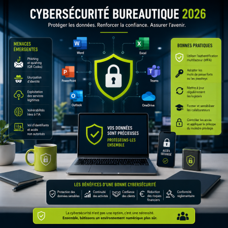 Cybersécurité bureautique 2026 : les nouvelles menaces qui ciblent Microsoft 365 et les outils collaboratifs