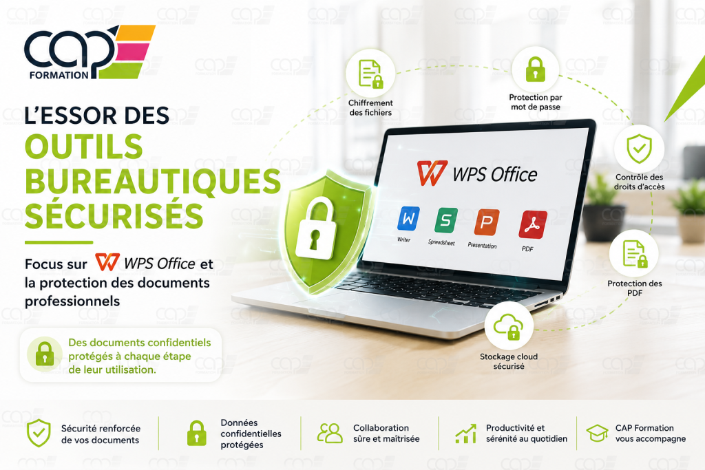 Outils bureautiques sécurisés avec WPS Office : protection des documents professionnels grâce au chiffrement, aux mots de passe et au contrôle des accès.